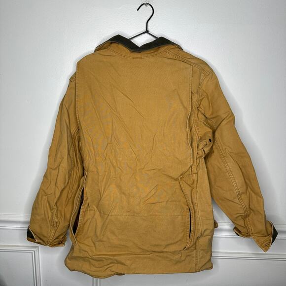 Vintage L.L. Bean Saddle Canvas Chore Coat Mens M Hunting Jacket with Mud Flaps - Picture 11 of 13